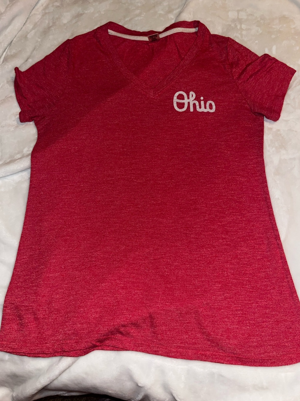 HOMAGE Red "Ohio" V-Neck Short Sleeve Tee